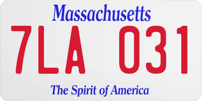 MA license plate 7LA031