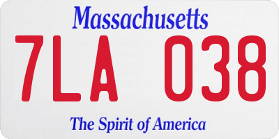 MA license plate 7LA038