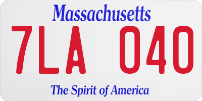 MA license plate 7LA040