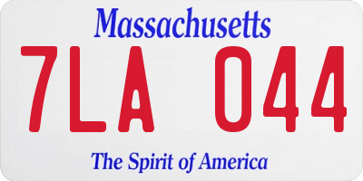 MA license plate 7LA044
