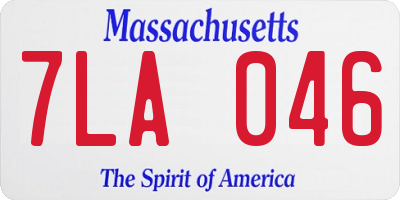 MA license plate 7LA046