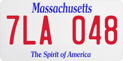 MA license plate 7LA048