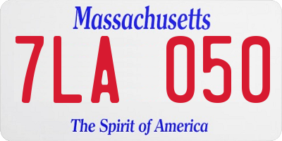MA license plate 7LA050