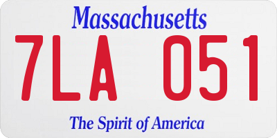 MA license plate 7LA051