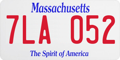 MA license plate 7LA052