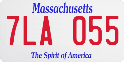MA license plate 7LA055