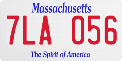 MA license plate 7LA056
