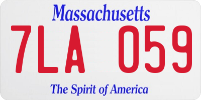MA license plate 7LA059