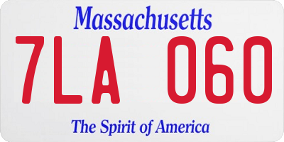 MA license plate 7LA060