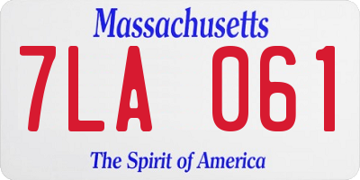 MA license plate 7LA061