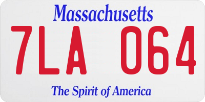 MA license plate 7LA064