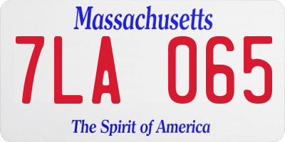 MA license plate 7LA065