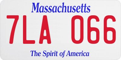 MA license plate 7LA066
