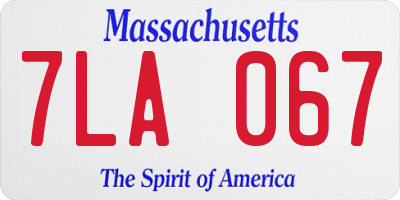 MA license plate 7LA067