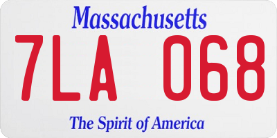 MA license plate 7LA068