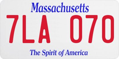MA license plate 7LA070