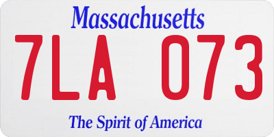 MA license plate 7LA073