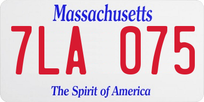 MA license plate 7LA075