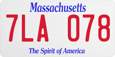MA license plate 7LA078