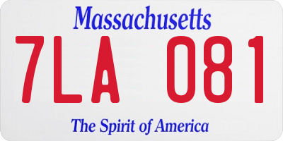 MA license plate 7LA081