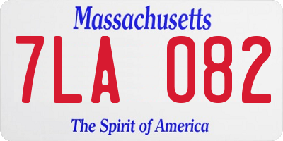 MA license plate 7LA082