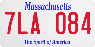 MA license plate 7LA084