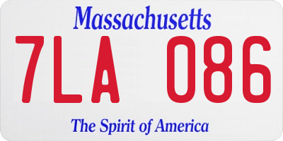 MA license plate 7LA086