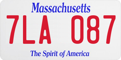 MA license plate 7LA087