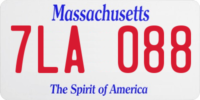 MA license plate 7LA088