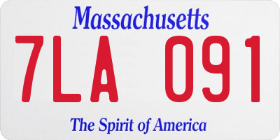 MA license plate 7LA091