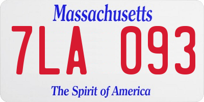 MA license plate 7LA093