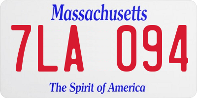 MA license plate 7LA094