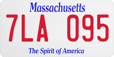 MA license plate 7LA095