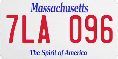 MA license plate 7LA096