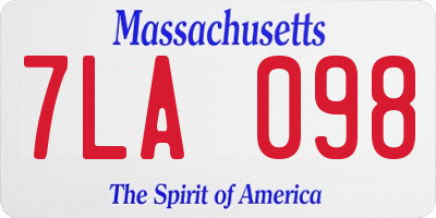 MA license plate 7LA098
