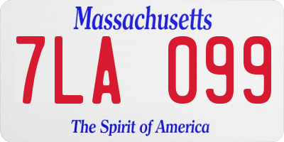 MA license plate 7LA099