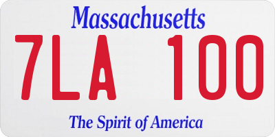 MA license plate 7LA100