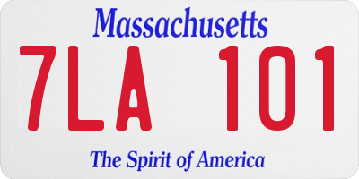 MA license plate 7LA101