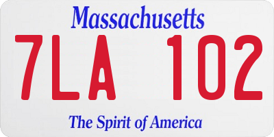 MA license plate 7LA102