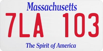 MA license plate 7LA103