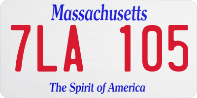 MA license plate 7LA105