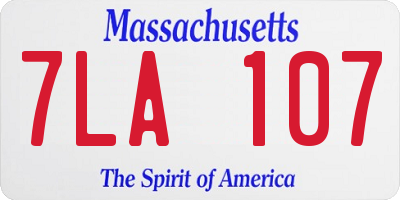 MA license plate 7LA107