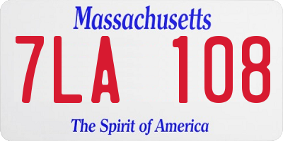 MA license plate 7LA108