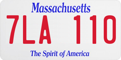 MA license plate 7LA110