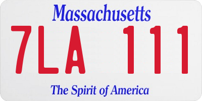 MA license plate 7LA111