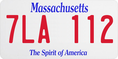 MA license plate 7LA112