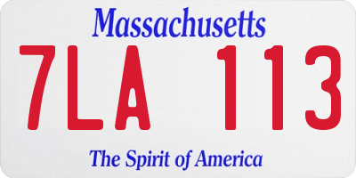 MA license plate 7LA113