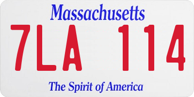 MA license plate 7LA114