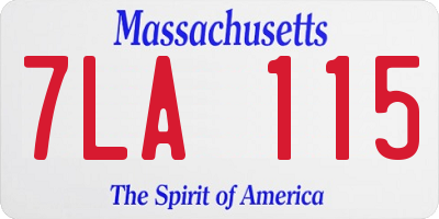MA license plate 7LA115