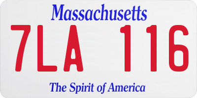 MA license plate 7LA116